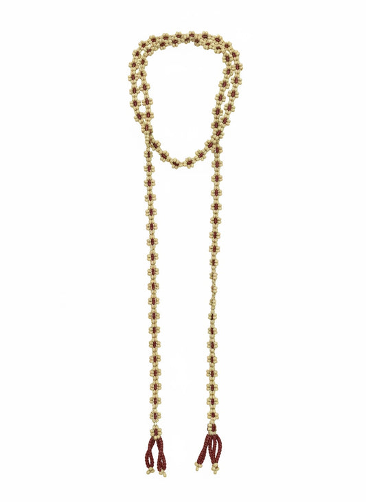 Yellow & Red Daisy Lariat Necklace